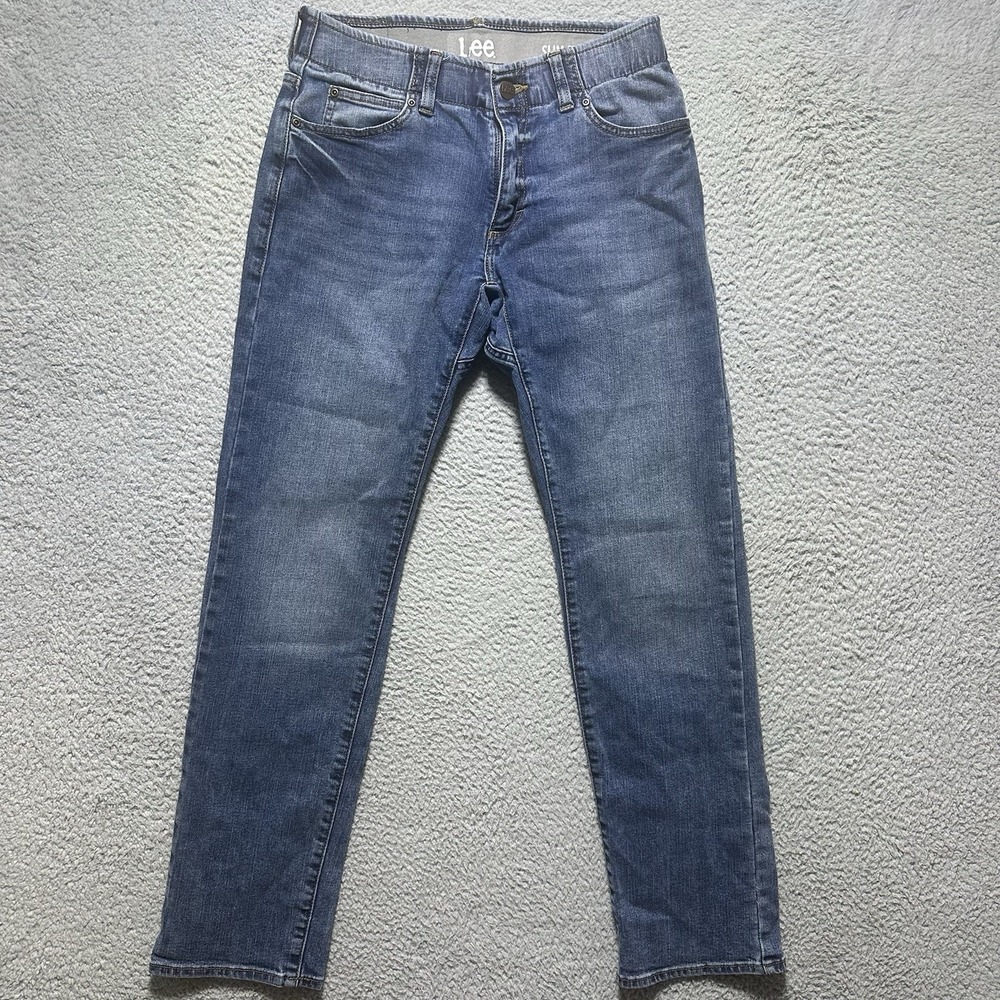 Lee Jeans Men's Slim Fit Denim Jeans 30x32 Medium Wash‎ Flex Waist Workwear